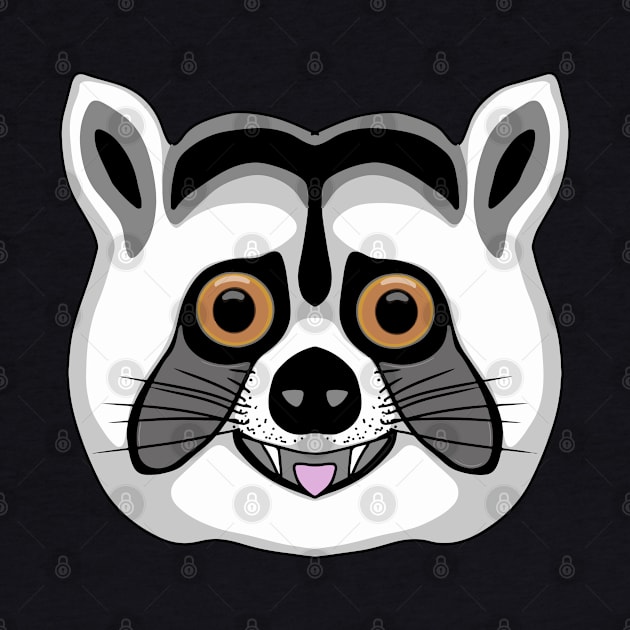 Cute raccoon face classic cartoon by DangDumrong